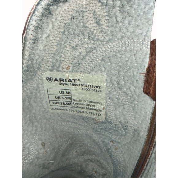 Ariat men’s brown leather western boots shoes 8B SKU 5548 main image 11